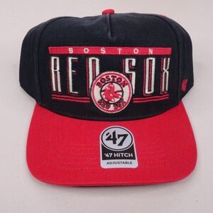 Boston Red Sox Hat Navy 47 Cooperstown Hitch Snapback Adjustable Cap MLB Mens